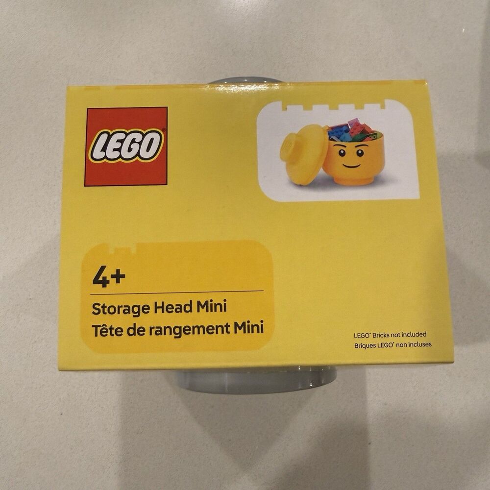 LEGO Storage Head Mini Gray Portable Lightweight Plastic NEW